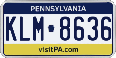 PA license plate KLM8636