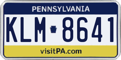 PA license plate KLM8641