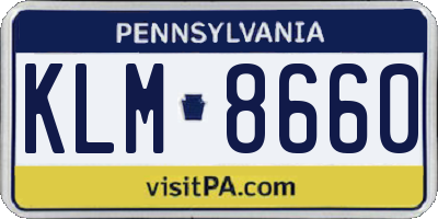 PA license plate KLM8660