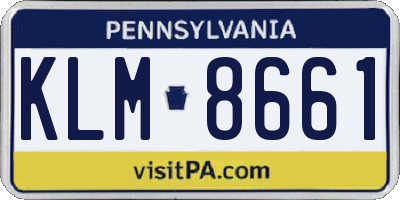 PA license plate KLM8661