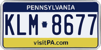 PA license plate KLM8677
