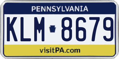 PA license plate KLM8679