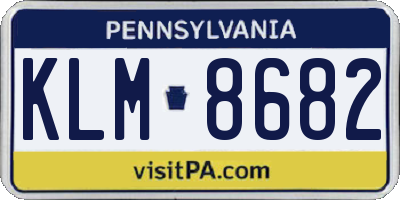 PA license plate KLM8682