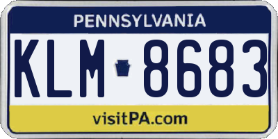 PA license plate KLM8683