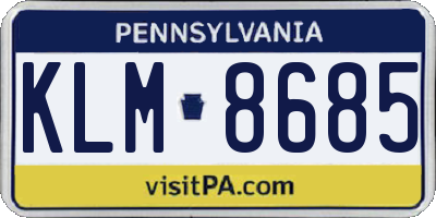 PA license plate KLM8685
