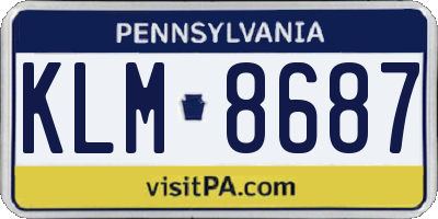 PA license plate KLM8687