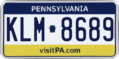 PA license plate KLM8689
