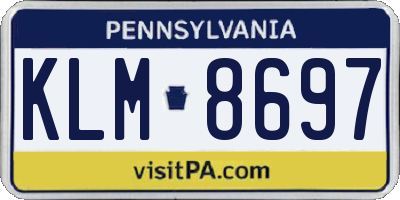 PA license plate KLM8697