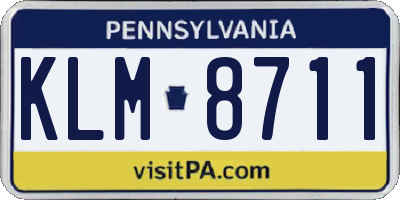 PA license plate KLM8711