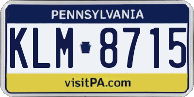 PA license plate KLM8715