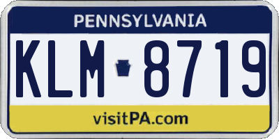 PA license plate KLM8719