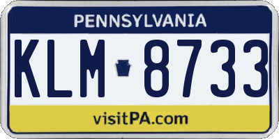 PA license plate KLM8733