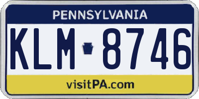 PA license plate KLM8746