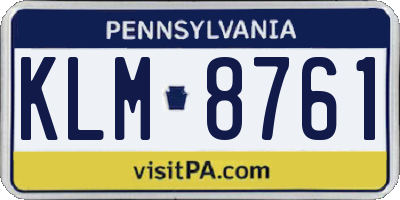 PA license plate KLM8761