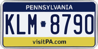 PA license plate KLM8790