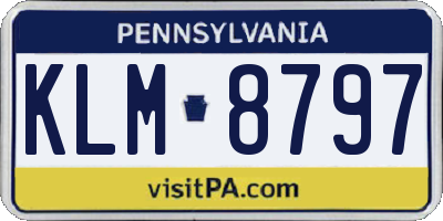 PA license plate KLM8797
