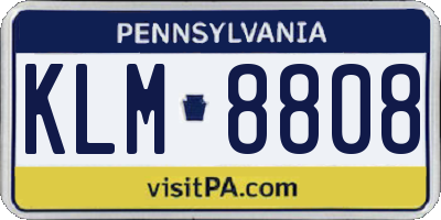 PA license plate KLM8808