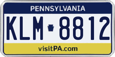 PA license plate KLM8812