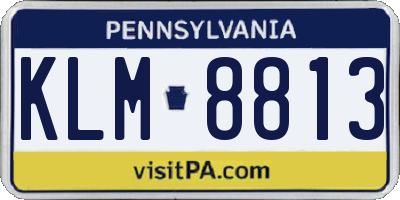 PA license plate KLM8813