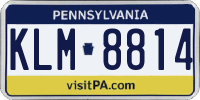 PA license plate KLM8814
