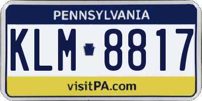 PA license plate KLM8817