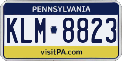 PA license plate KLM8823