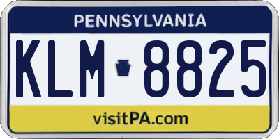 PA license plate KLM8825
