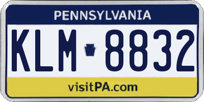 PA license plate KLM8832