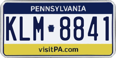 PA license plate KLM8841