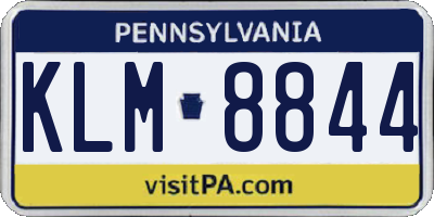 PA license plate KLM8844