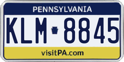 PA license plate KLM8845