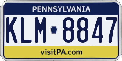 PA license plate KLM8847