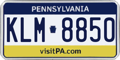 PA license plate KLM8850