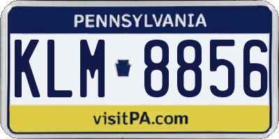PA license plate KLM8856