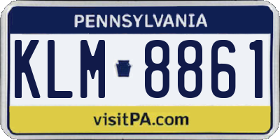 PA license plate KLM8861