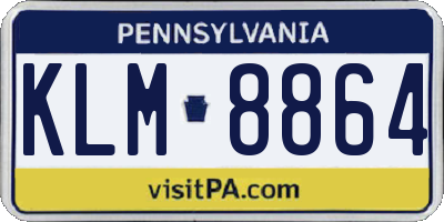 PA license plate KLM8864