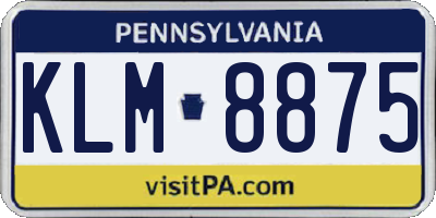 PA license plate KLM8875