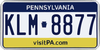 PA license plate KLM8877