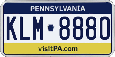 PA license plate KLM8880