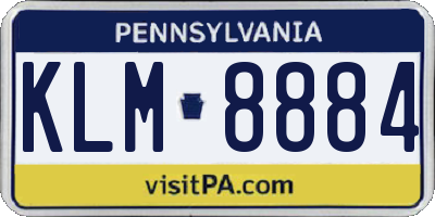 PA license plate KLM8884