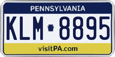 PA license plate KLM8895