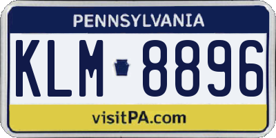 PA license plate KLM8896