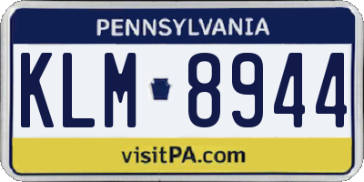 PA license plate KLM8944