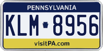 PA license plate KLM8956
