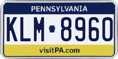 PA license plate KLM8960
