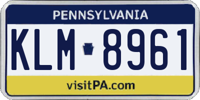 PA license plate KLM8961