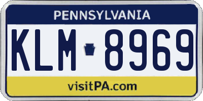 PA license plate KLM8969