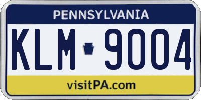 PA license plate KLM9004