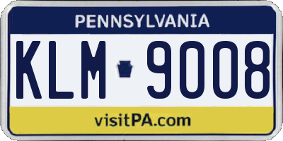 PA license plate KLM9008