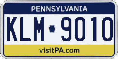 PA license plate KLM9010